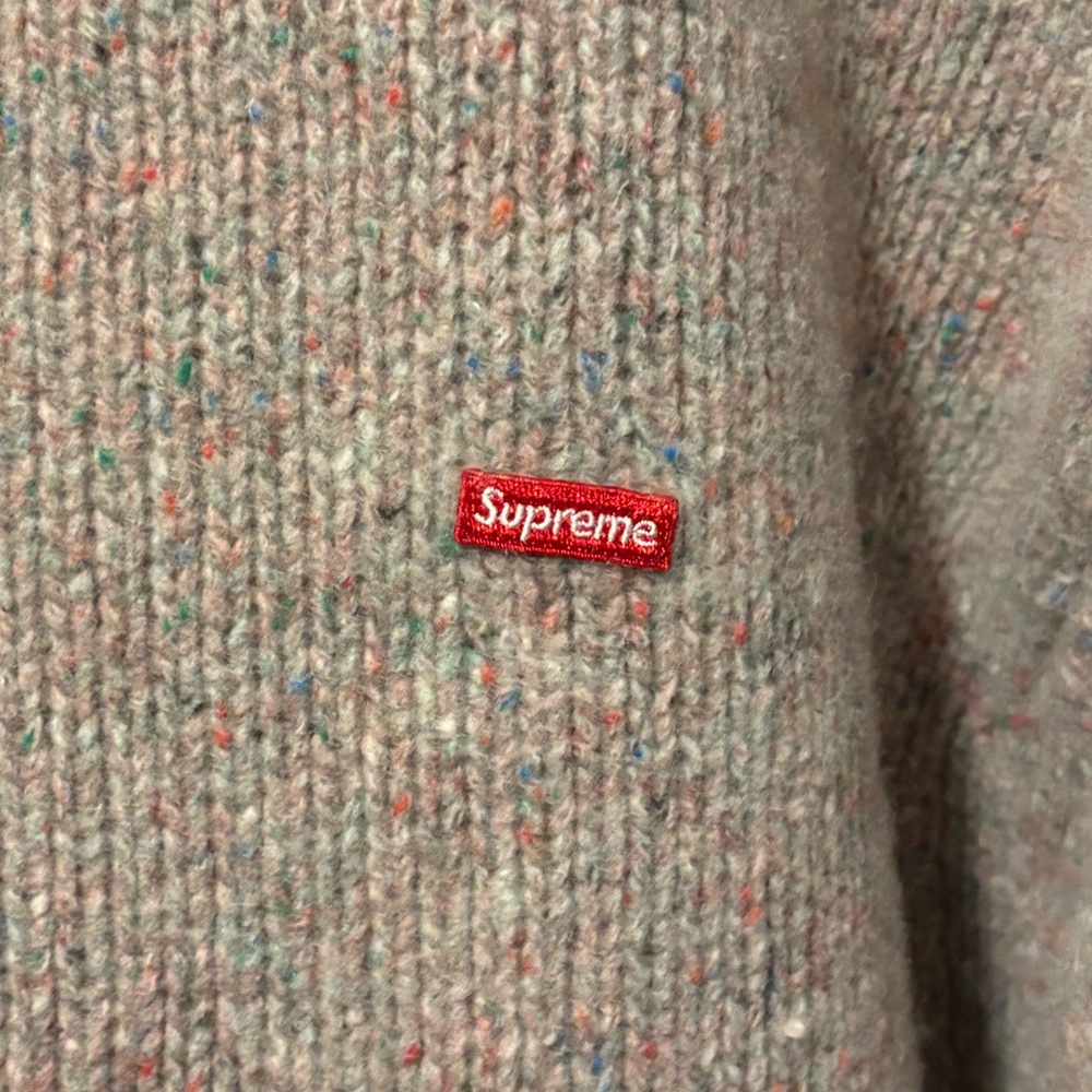 Supreme Speckle Small Box Logo Crewneck Sweater Wool Multicolor Size XL FW22 - Picture 4 of 8